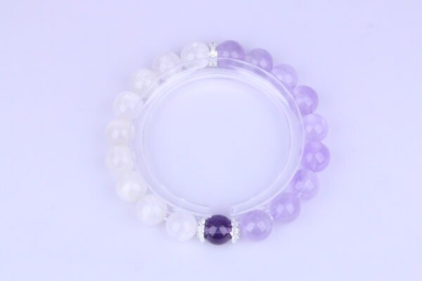 Lavender Amethyst-Rose Quartz and Amethyst Main Bead in the Style of Lush Grape Vines - 图片 5