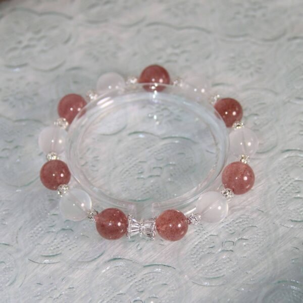 Strawberry Quartz Bracelet, Handmade Design of Natural Crystal Bracelet - 图片 3