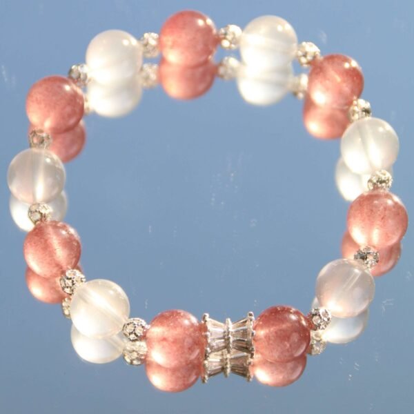 Strawberry Quartz Bracelet, Handmade Design of Natural Crystal Bracelet - 图片 4