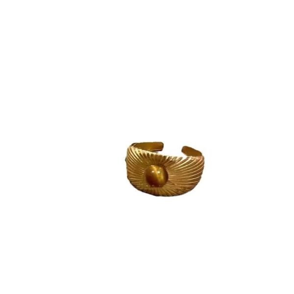 Maillard Retro Gold Sunflower Tiger Eye Ring | New Arrival | High-End Ring with Niche Design and Luxurious Jewelry - 图片 14