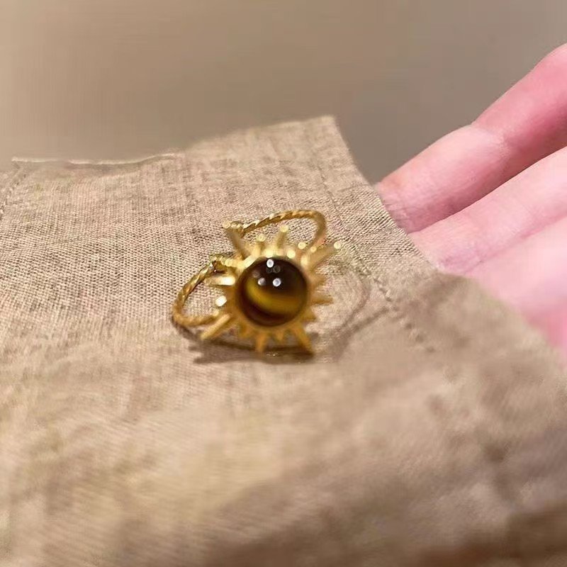 Sunflower Tiger Eye Ring J0989A