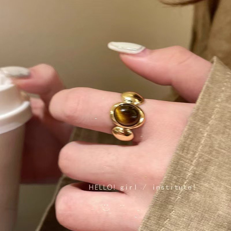 Tiger Eye Pendant Ring J0956B