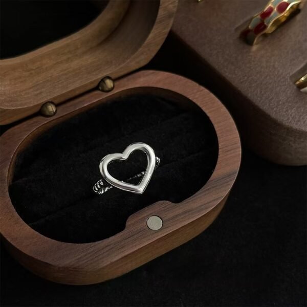 Vintage Enamel Drop Oil Art Retro Zircon Ring Collection with Tiger Eye Stone, Adjustable for Index Finger