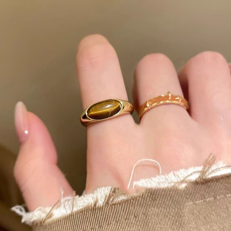 Natural Tiger Eye Ring J0988A