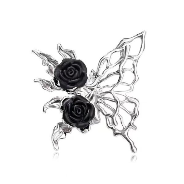 Minimalist Dark Style Exaggerated Large Butterfly Gothic Ring, High-End Decorative Finger Ring with Niche Design, New Fashionable Butterfly Ring for Women - 图片 5