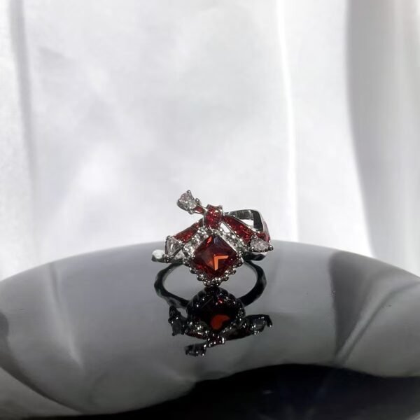 New Arrival Red Enamel Sweet Punk Ins Minimalist Fashion Niche Design Exquisite High-End Personal Ring - 图片 4