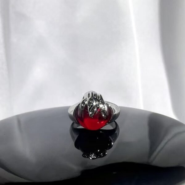 New Arrival Red Enamel Sweet Punk Ins Minimalist Fashion Niche Design Exquisite High-End Personal Ring - 图片 18