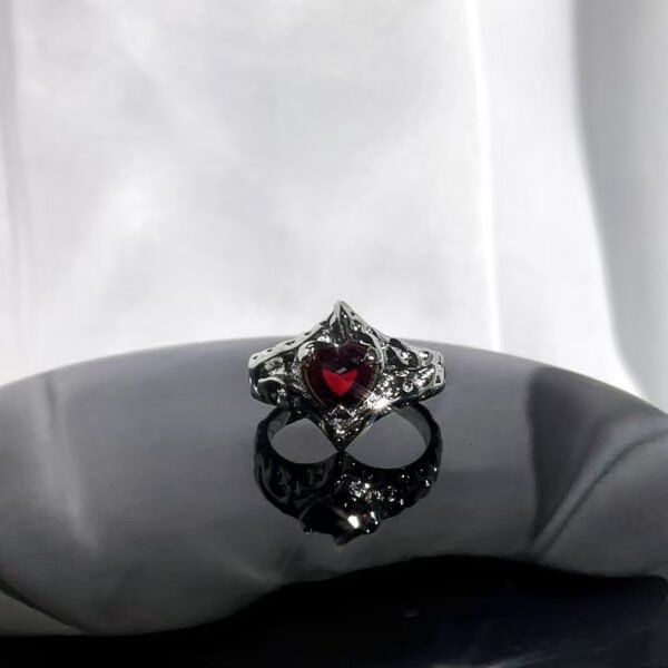 New Arrival Red Enamel Sweet Punk Ins Minimalist Fashion Niche Design Exquisite High-End Personal Ring - 图片 11
