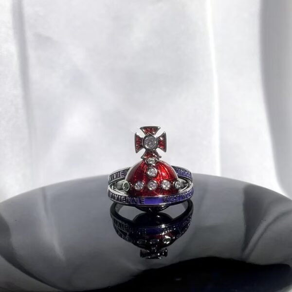 New Arrival Red Enamel Sweet Punk Ins Minimalist Fashion Niche Design Exquisite High-End Personal Ring - 图片 9