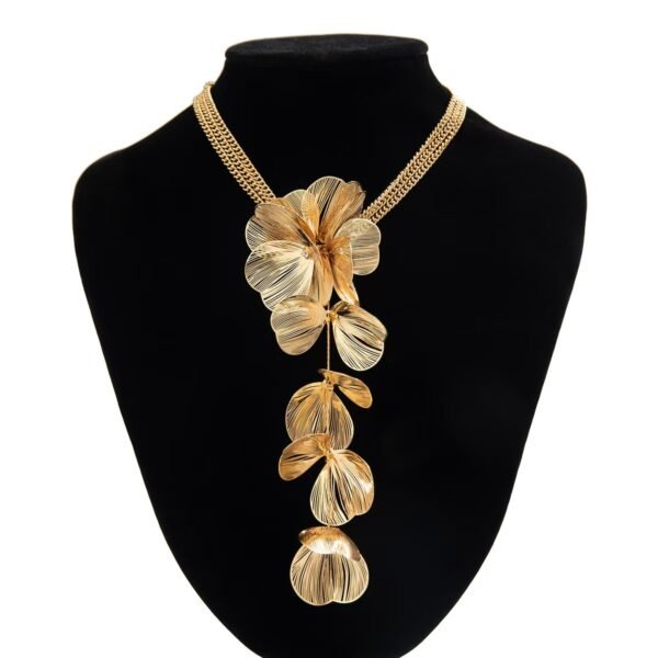 Niche Ginkgo Leaf Tassel Necklace with Sweet and Cool Design, Cross-Border Retro Adjustable Choker Jewelry - 图片 17