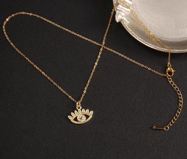 European and American Cross-Border New Arrival Dripping Oil Demon Eye Necklace for Women | Niche Design Zircon Pendant Titanium Steel Jewelry - 图片 19