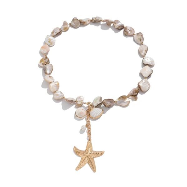 INS Ocean Style Shell and Starfish Necklace | Irregular Design for Charming Resort Vibes - 图片 6