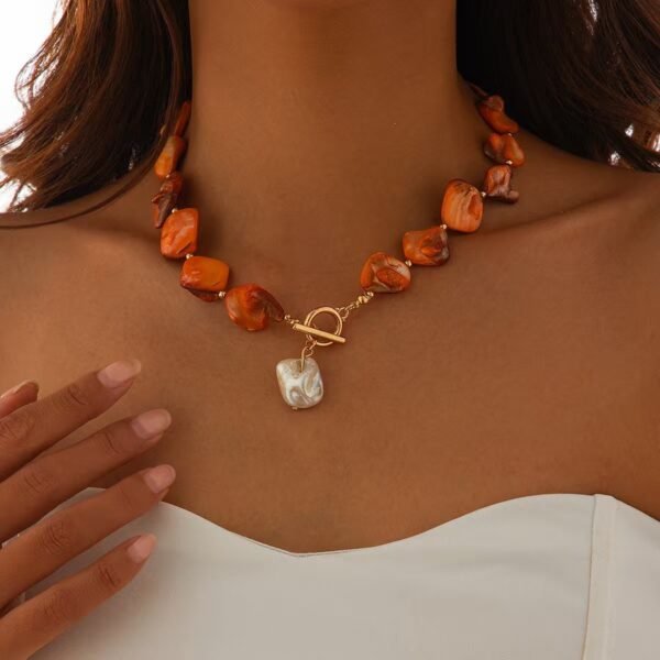 INS Ocean Style Shell and Starfish Necklace | Irregular Design for Charming Resort Vibes - 图片 14
